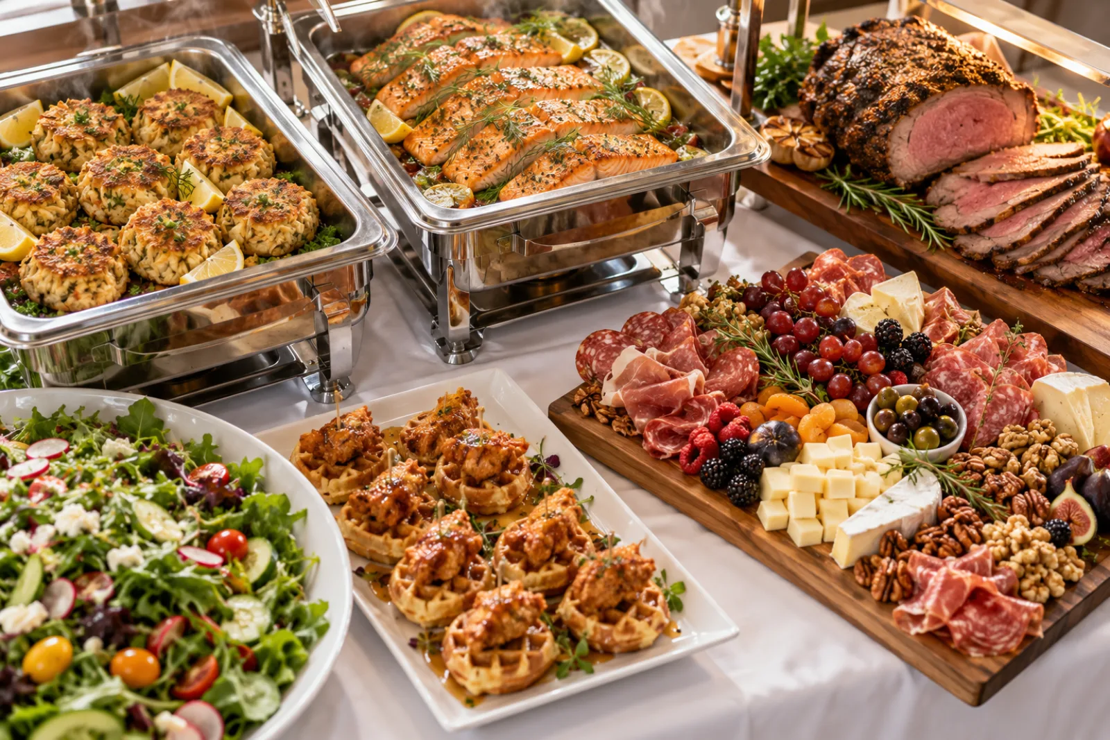 American buffet spread