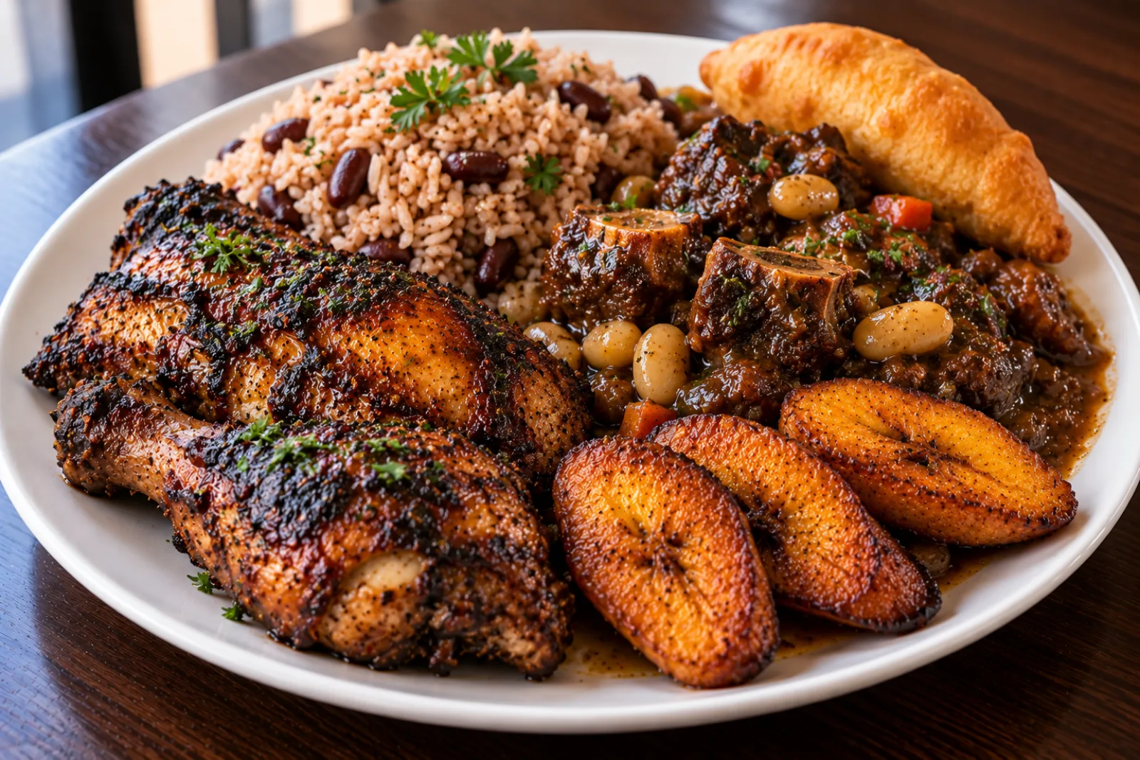 Plated Caribbean dish