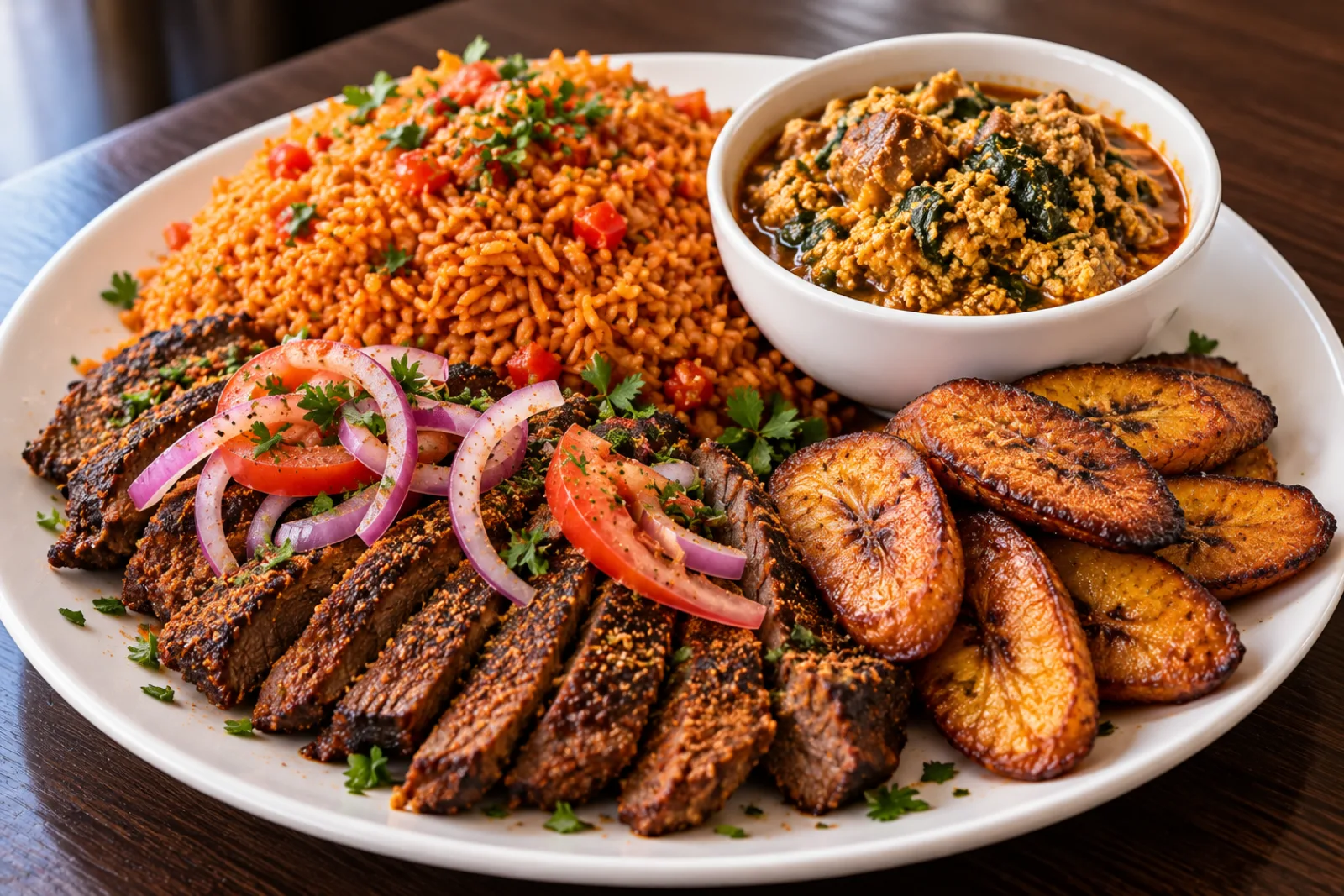 Plated West African dish